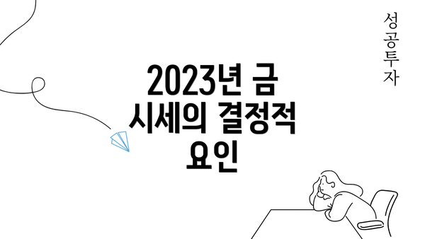 2023년 금 시세의 결정적 요인