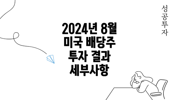 2024년 8월 미국 배당주 투자 결과 세부사항