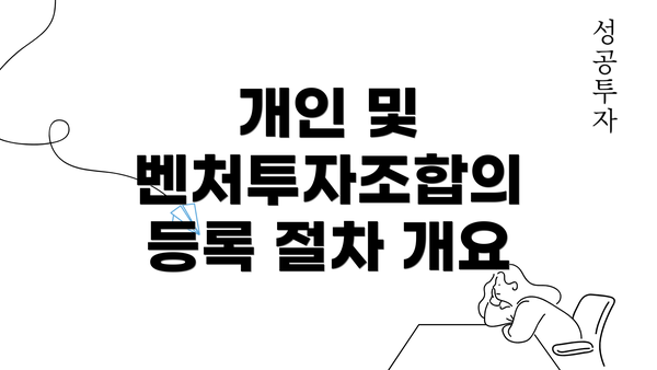 개인 및 벤처투자조합의 등록 절차 개요