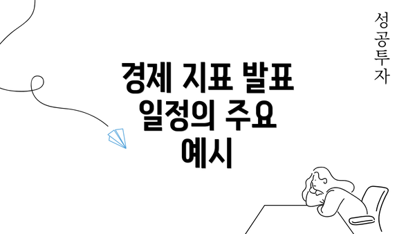 경제 지표 발표 일정의 주요 예시