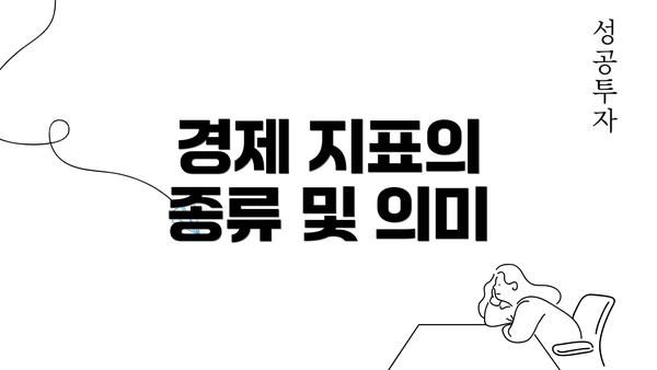 경제 지표의 종류 및 의미