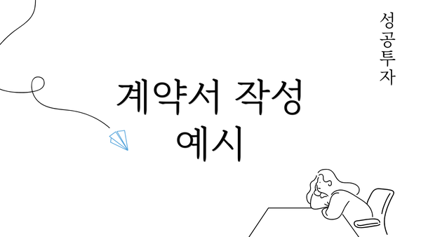 계약서 작성 예시