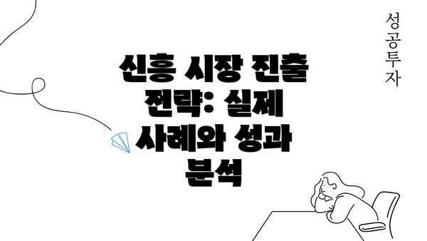 신흥 시장 진출 전략: 실제 사례와 성과 분석