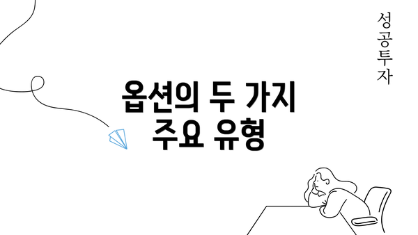 옵션의 두 가지 주요 유형