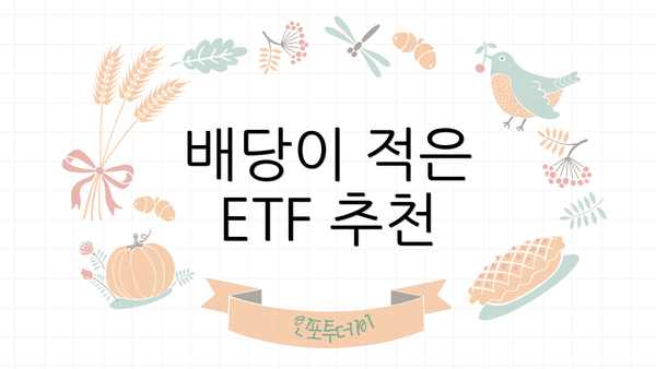 배당이 적은 ETF 추천