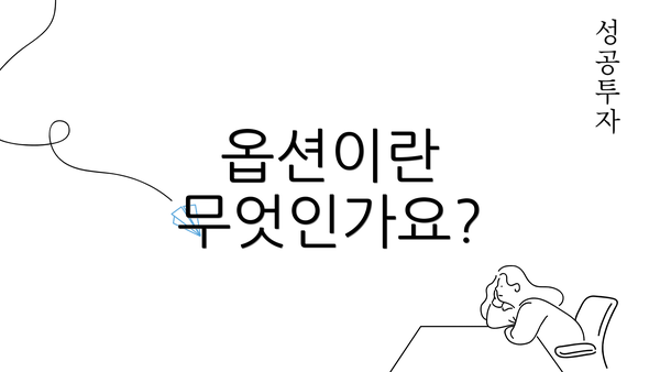 옵션이란 무엇인가요?