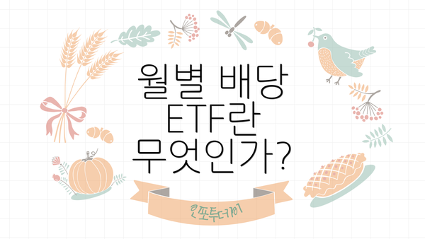 월별 배당 ETF란 무엇인가?