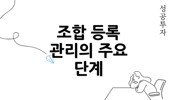 조합 등록 관리의 주요 단계