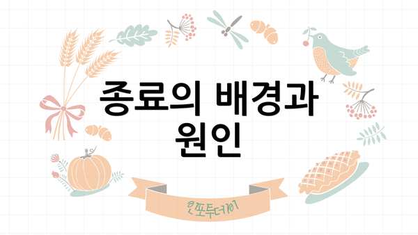 종료의 배경과 원인