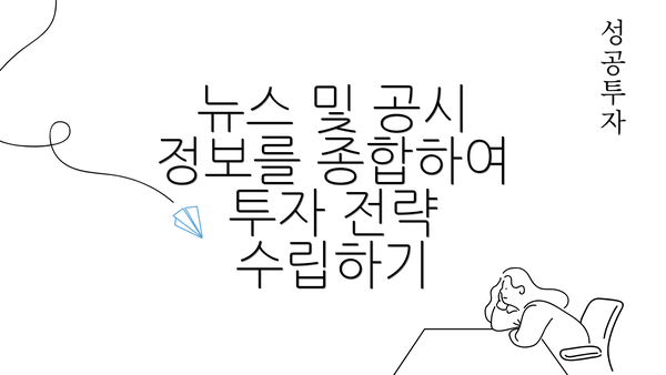 뉴스 및 공시 정보를 종합하여 투자 전략 수립하기