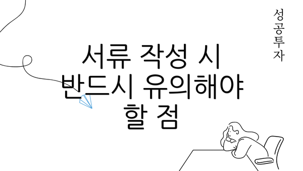 서류 작성 시 반드시 유의해야 할 점