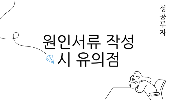 원인서류 작성 시 유의점